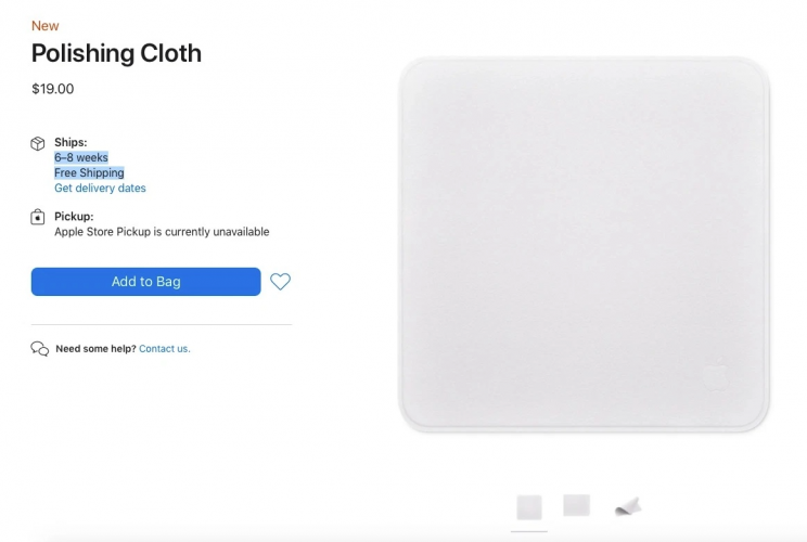 Apple ra mắt khăn lau màn hình máy tính, giá 