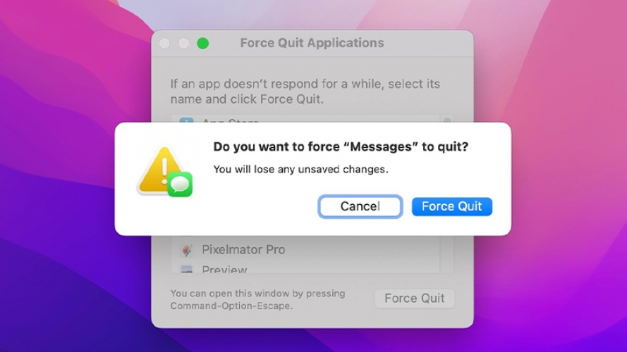 Cách buộc thoát trên macOS khi ứng dụng bị 