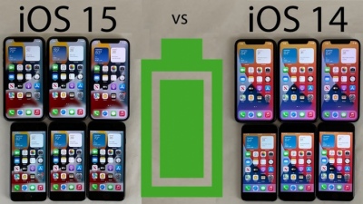 So sánh thời lượng pin giữa iOS 15 và iOS 14.8 trên iPhone 12, iPhone 11, iPhone XR, iPhone 8