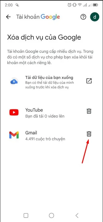 ​Xóa Gmail trên Android