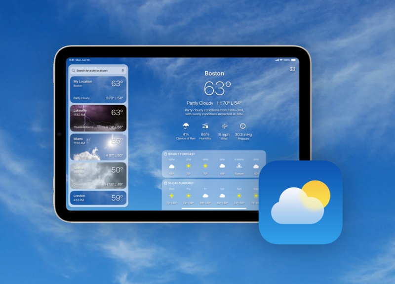 Ứng dụng thời tiết được bổ sung trên iPadOS 16