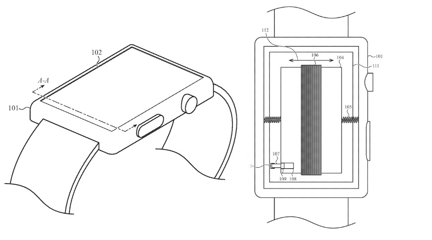Chi tiết từ bằng sáng chế cho thấy pin có thể di chuyển được kết nối với khung Apple Watch