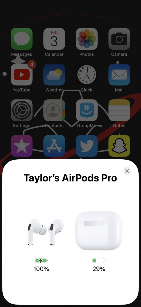 hiển thị pin airpods trên iphone