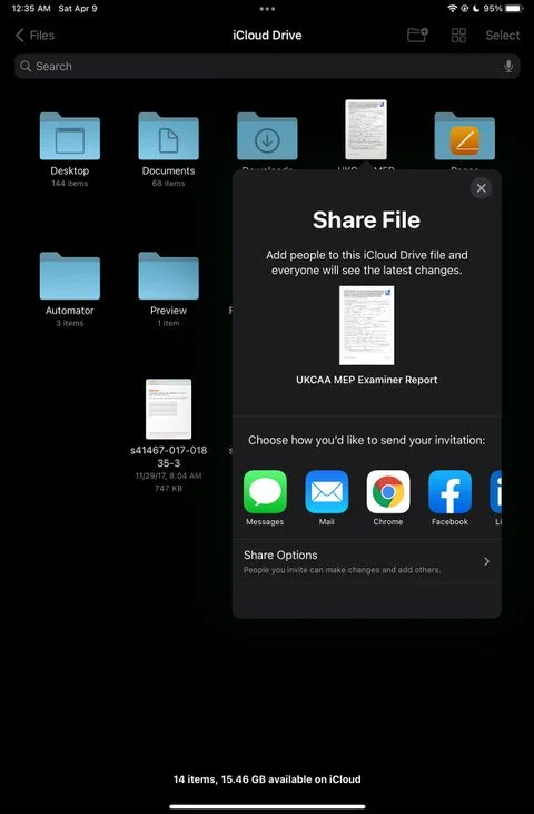 Ứng dụng Tệp có thêm các tính năng cộng tác vào các tài liệu bạn đã lưu trữ trong iCloud Drive