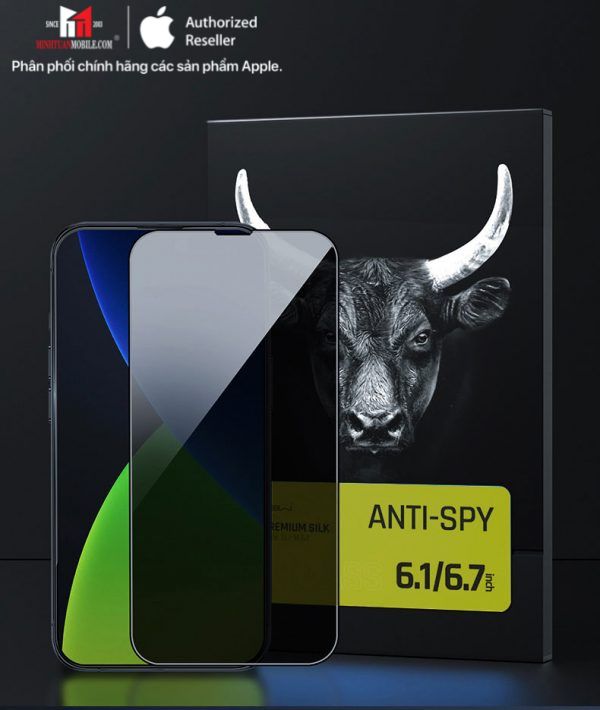 Cường lực chống nhìn trộm iPhone 14 Pro Mipow Kingbull Premium Silk HD (2.7D) BJ415