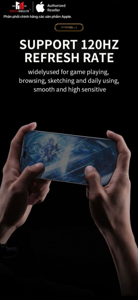 Cường lực chống vân tay iPhone 14 Pro Max Mipow Kingbull Premium Silk HD (2.7D) BJ412