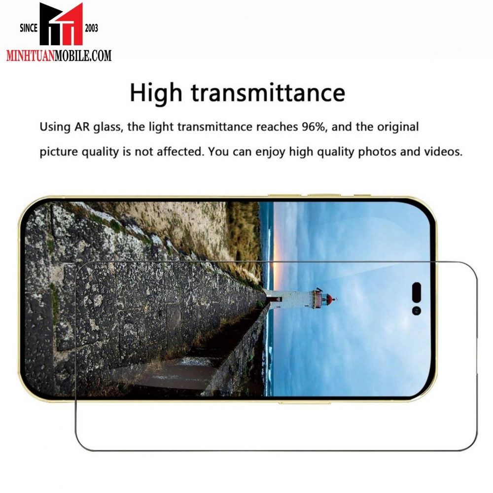 Cường lực iPhone 14 Pro ANANK chống phản chiếu (viền đen)
