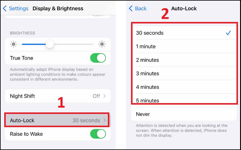 Chức năng Tự động khóa có thể gây màn hình iPhone tự động giảm độ sáng (mờ đi) 
