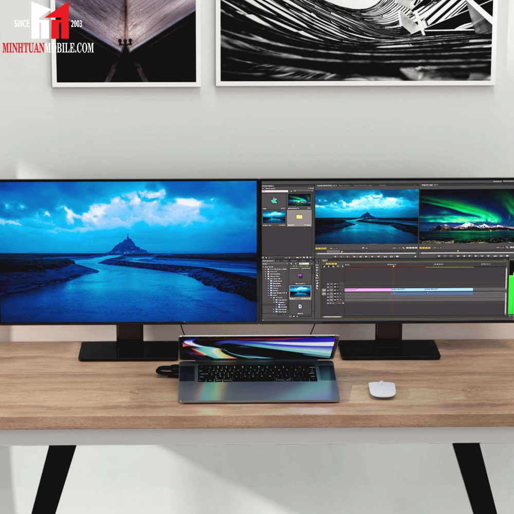 Hub chuyển kiêm đế cắm màn hình HyperDrive 13 in 1 Multi-Display Dock Station