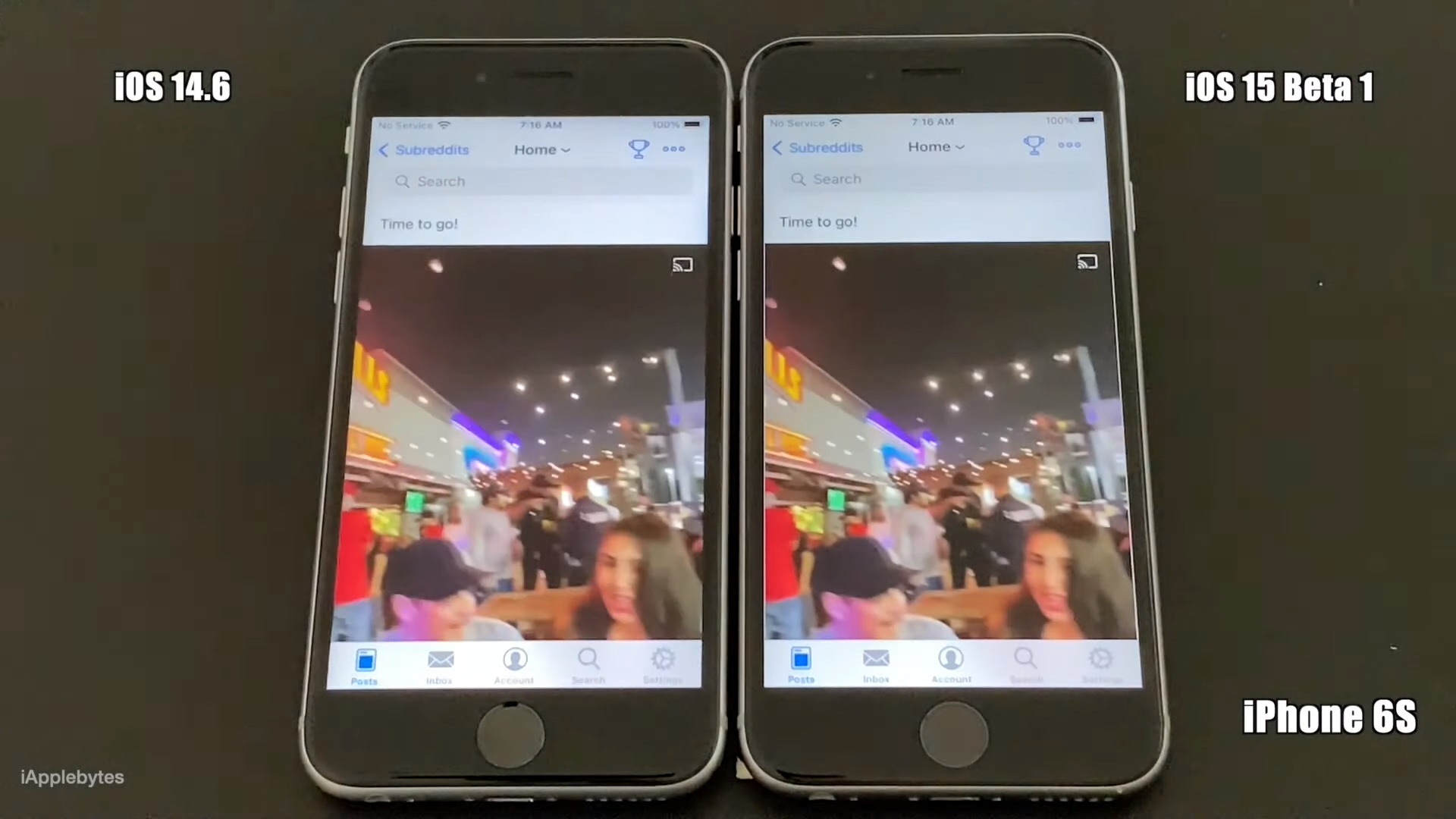 speed test iOS 15 vs iOS 14.6