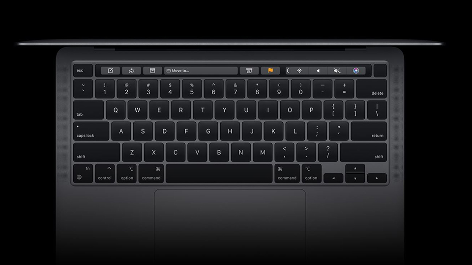 MacBook Pro 13″ M1 2020 512GB bàn phím cắt kéo gõ êm ái, giảm tiếng ồn