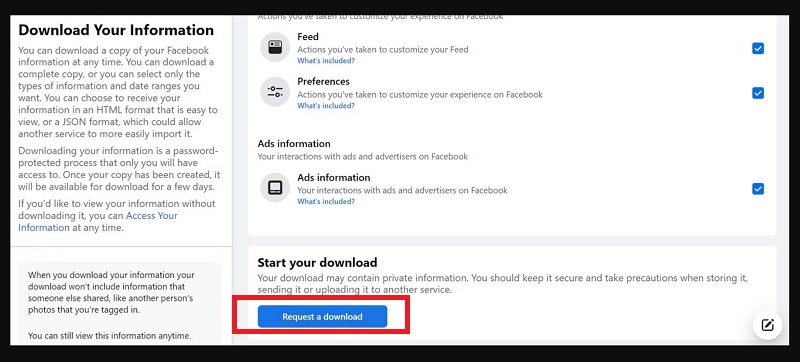 Tải xuống dữ liệu thông tin Facebook của bạn trước khi xóa tài khoản FB