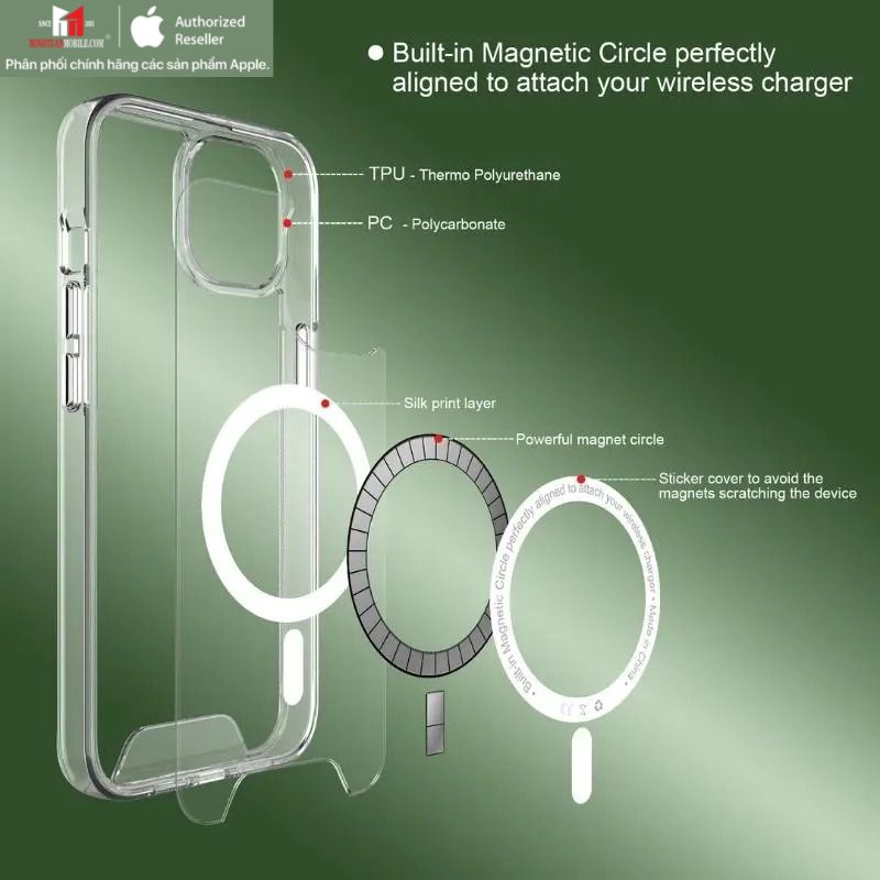 Ốp lưng Magsafe iPhone 14 Pro Max Jinya Crystal JA6431