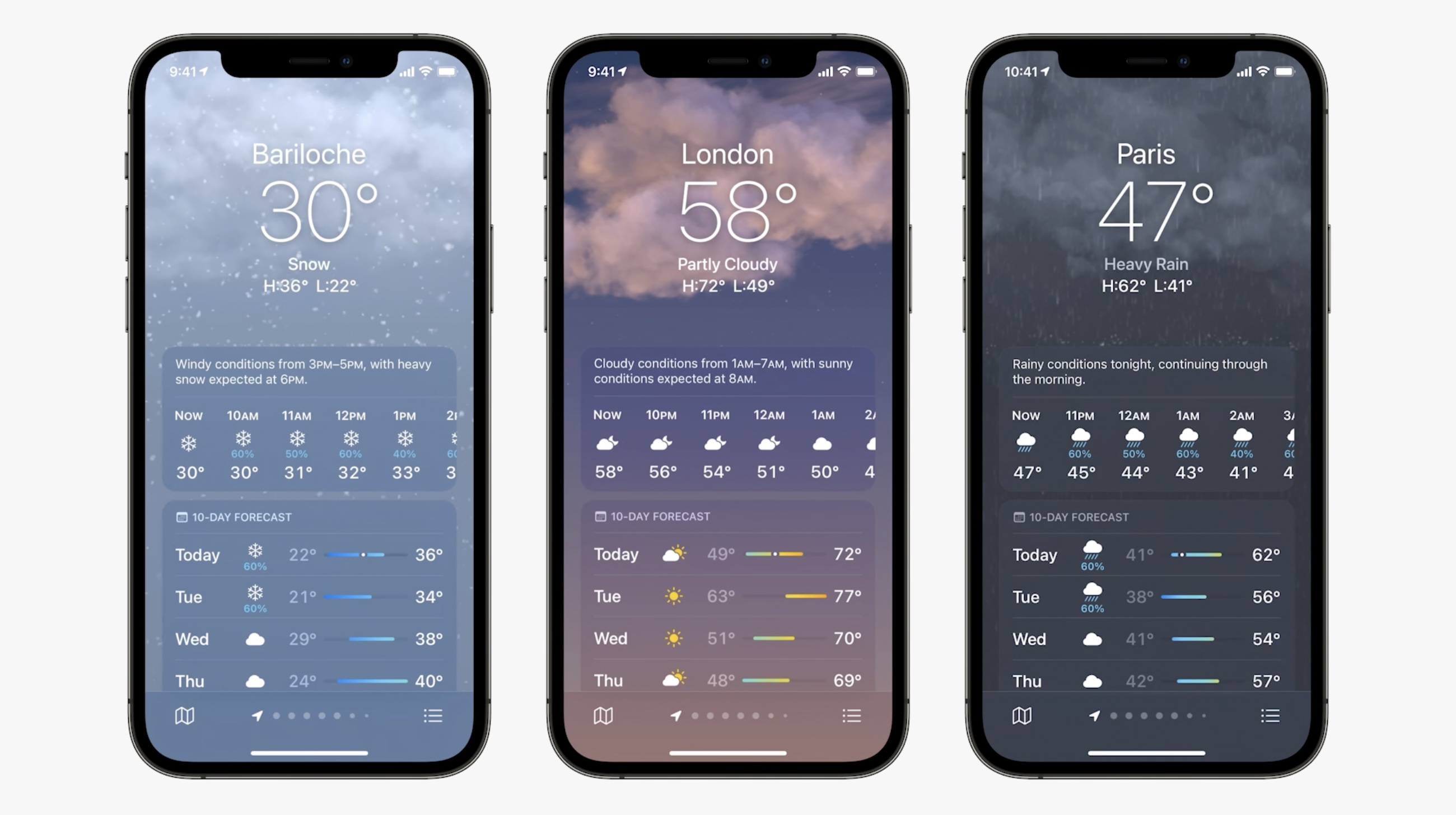 Thời tiết được cập nhật trên iOS 15