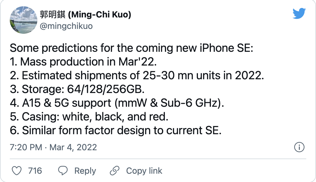 iPhone SE 3 sẽ có chip A15 và 5G