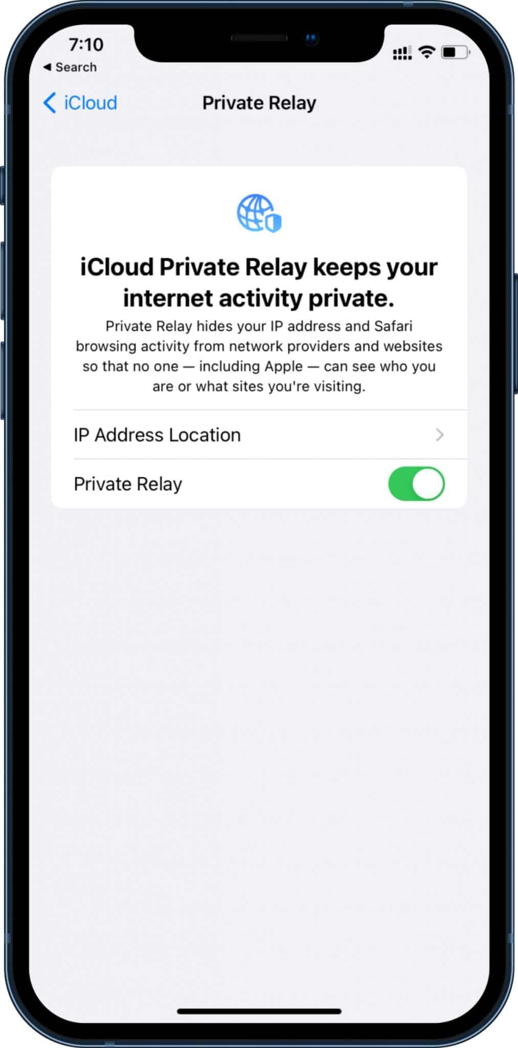Kích hoạt iCloud Private Relay