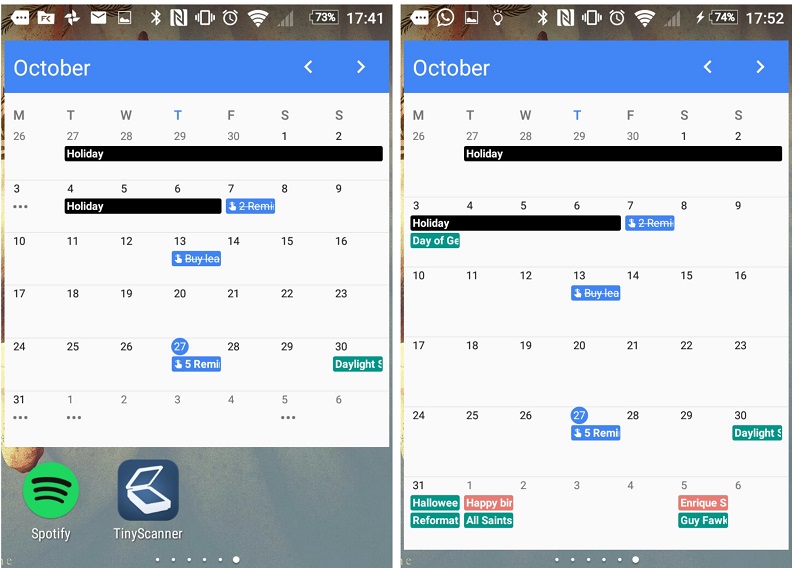 Widgets Google Calendar