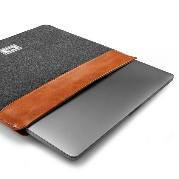 H16E01Y - Túi chống sốc MacBook 16 inch Tomtoc Felt & Pu Leather H16-E01Y - 2