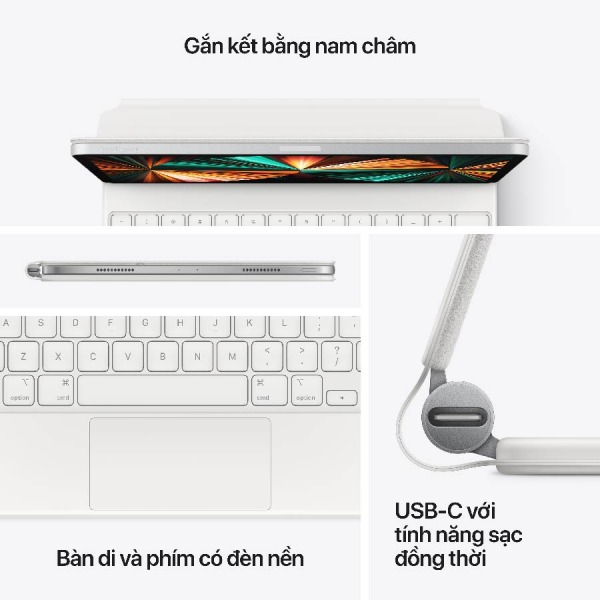 MAGICKEYBOARD11INCH-WHITE-2 - Bàn phím Magic Keyboard cho Apple iPad Pro 11inch Chính hãng VN A - White - - 6