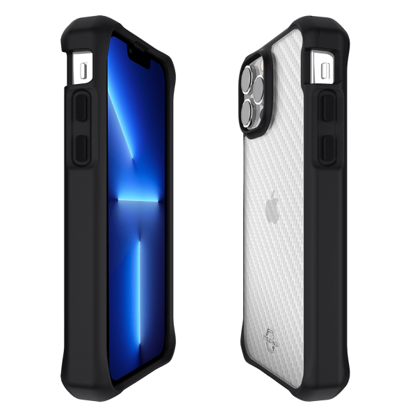 AP2XHBTEKBKTR - Ốp Itskins Hybrid TEK cho iPhone 13 series - Black & Transparent - 2