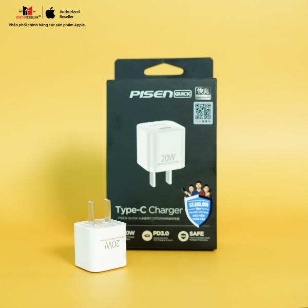 KPD201 - Cốc sạc Pisen 20W PD Type-C Mini Quick Ice Crystal - 2