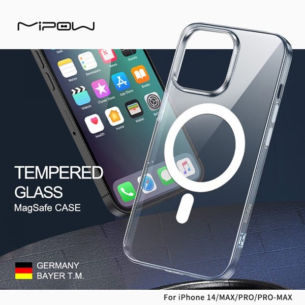 MGC14DCR - Ốp lưng MagSafe iPhone 14 Pro Max Mipow Tempered Glass Transparent - 4