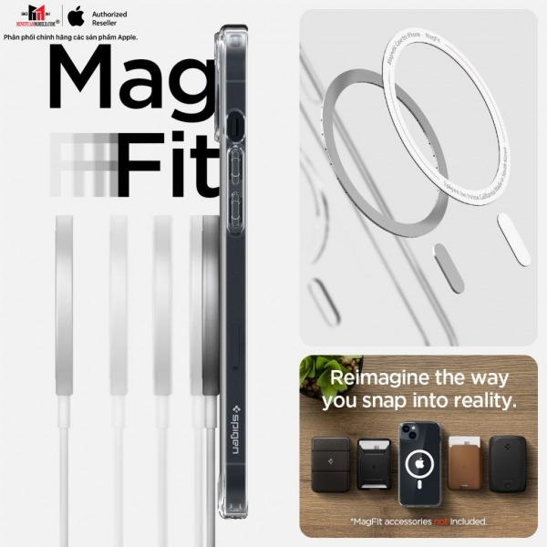 ACS04656 - Ốp lưng MagSafe iPhone 14 Plus Spigen Crystal Hybrid MagFit White - 5