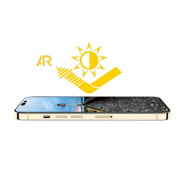 93900225 - Cường lực iPhone 14 Pro ANANK chống phản chiếu (viền đen) - 2