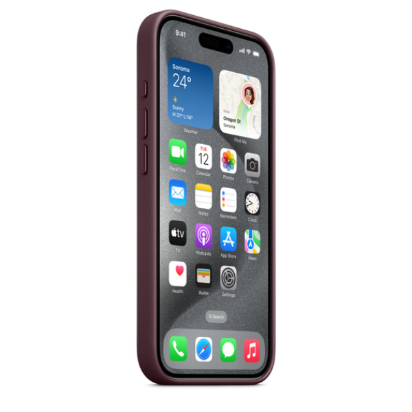 MT4L3FE A - Ốp lưng MagSafe iPhone 15 Pro Apple FineWoven Chính Hãng - 4
