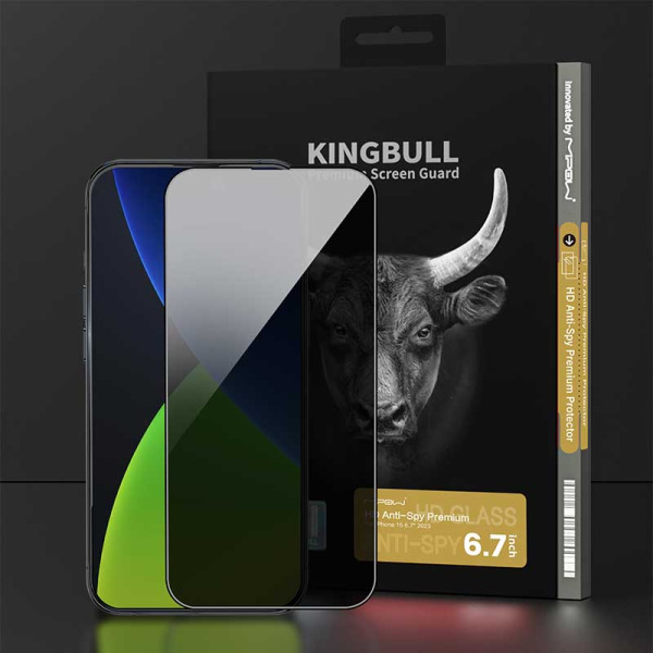 Cường lực chống nhìn trộm iPhone 15 Pro Max Mipow Kingbull Premium HD